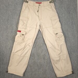 VTG Abercrombie & Fitch Cargo Pants Mens M Beige Paratrooper Tactical Utility